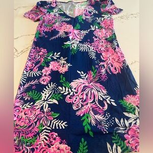 Lilly Pulitzer - Aleece T-Shirt Dress - Multi Sunshine Jungle - size L EUC